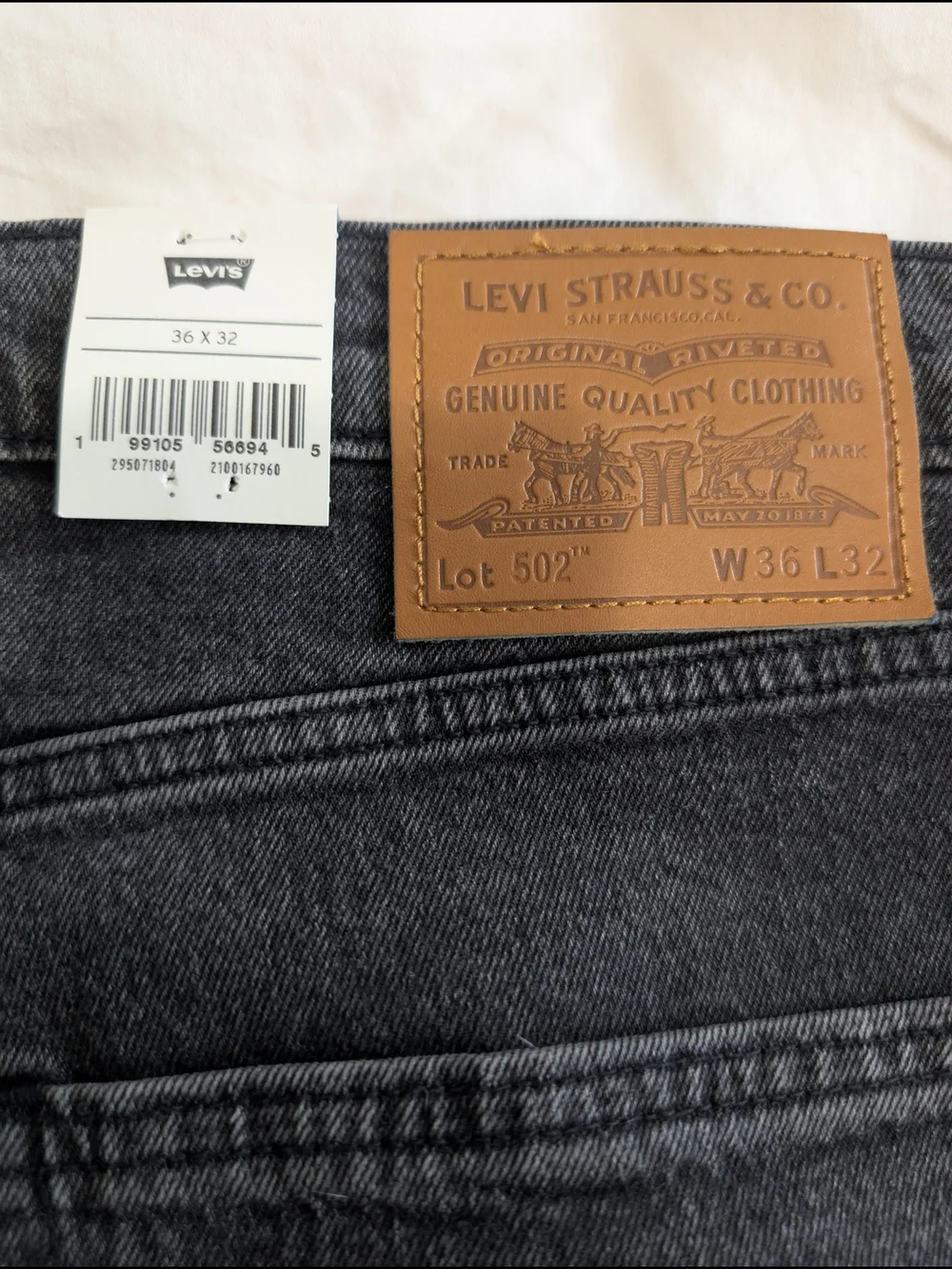 NWT Levi's 502™ Premium Quality | Night Shadows (Faded Black) | Men's 36x32